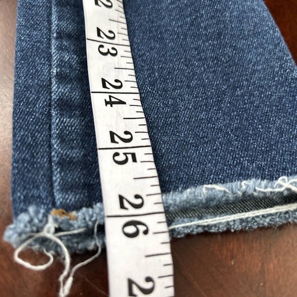 We The Free People Jeans Women's Size 27 High‎ Rise Skinny Blue Stretch Raw Hem - Picture 7 of 8